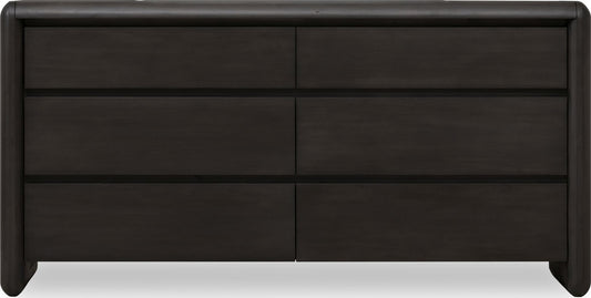 Xolani Six Drawer Acacia Wood Dresser in Jaguar