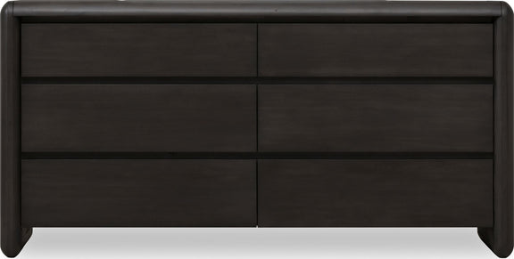 Xolani Six Drawer Acacia Wood Dresser in Jaguar