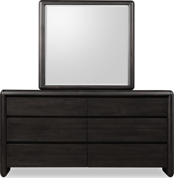 Xolani Six Drawer Acacia Wood Dresser in Jaguar