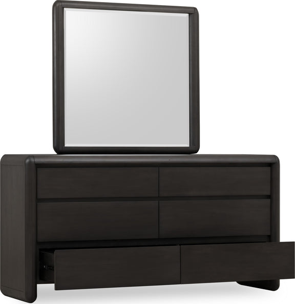 Xolani Six Drawer Acacia Wood Dresser in Jaguar
