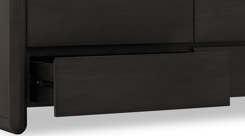 Xolani Six Drawer Acacia Wood Dresser in Jaguar