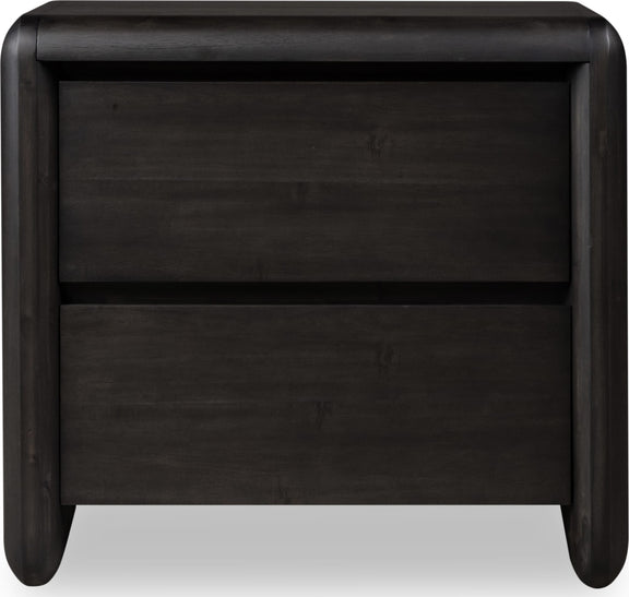 Xolani Two Drawer Acacia Wood Nightstand in Jaguar