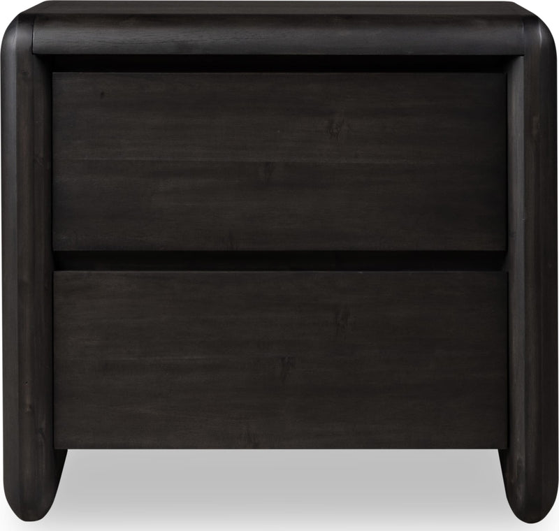Xolani Two Drawer Acacia Wood Nightstand in Jaguar