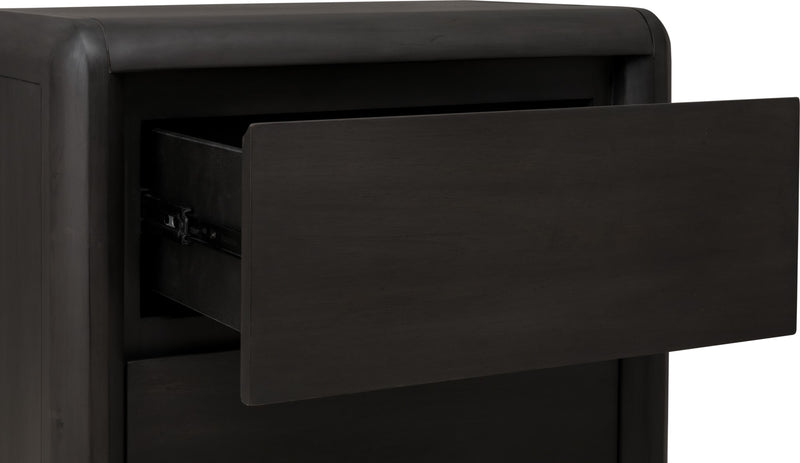 Xolani Two Drawer Acacia Wood Nightstand in Jaguar