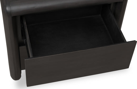 Xolani Two Drawer Acacia Wood Nightstand in Jaguar