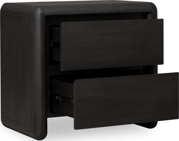 Xolani Two Drawer Acacia Wood Nightstand in Jaguar
