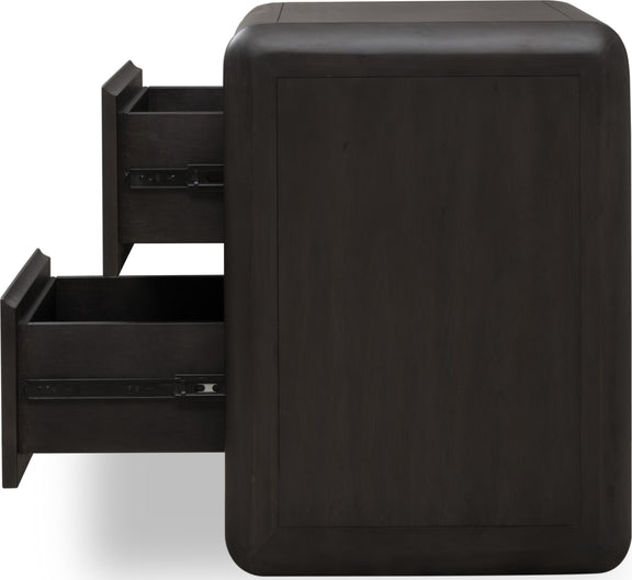 Xolani Two Drawer Acacia Wood Nightstand in Jaguar