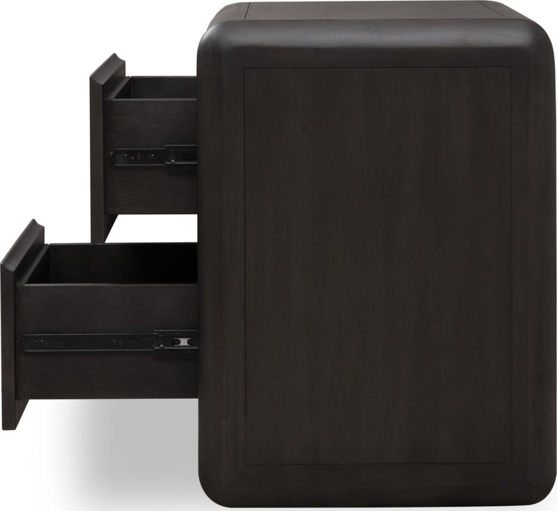 Xolani Two Drawer Acacia Wood Nightstand in Jaguar