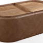 Yeal Leather Upholstered Storage Coffee Table with Wooden Tray Top and Casters