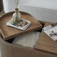 Yeal Leather Upholstered Storage Coffee Table with Wooden Tray Top and Casters