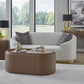 Yeal Leather Upholstered Storage Console Table with Wooden Tray Top