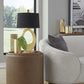 Yeal Leather Upholstered Storage End Table with Wooden Tray Top