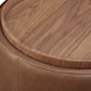 Yeal Leather Upholstered Storage End Table with Wooden Tray Top