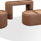 Yeal Leather Upholstered Storage End Table with Wooden Tray Top