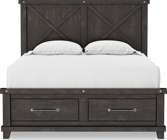 Yosemite King-size Solid Wood Footboard Storage Bed in Cafe