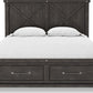 Yosemite Queen-size Solid Wood Footboard Storage Bed in Cafe
