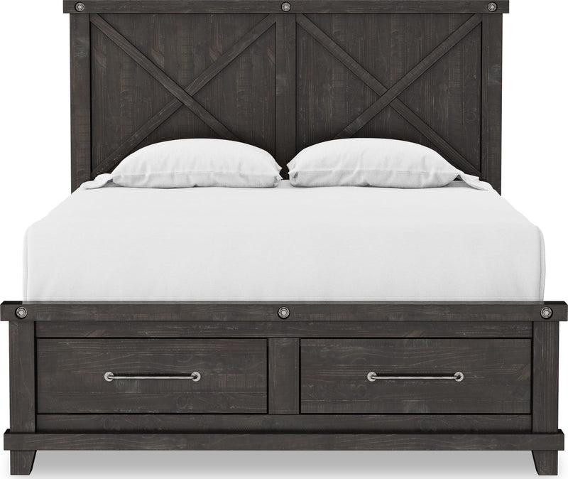 Yosemite Queen-size Solid Wood Footboard Storage Bed in Cafe
