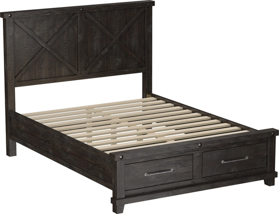 Yosemite California King-size Solid Wood Footboard Storage Bed in Cafe