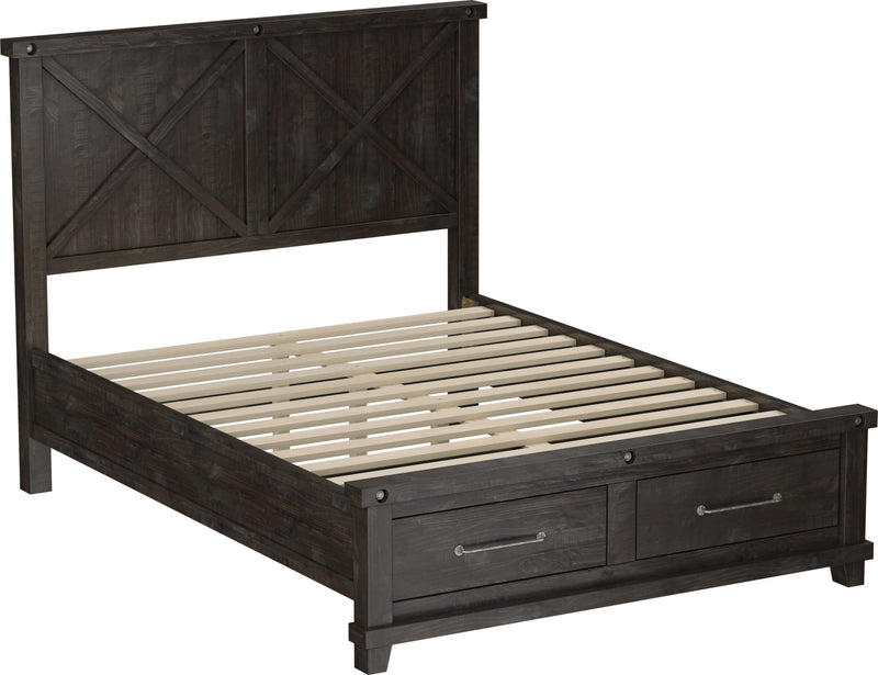 Yosemite California King-size Solid Wood Footboard Storage Bed in Cafe