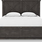 Yosemite King-size Solid Wood Panel Bed in Cafe