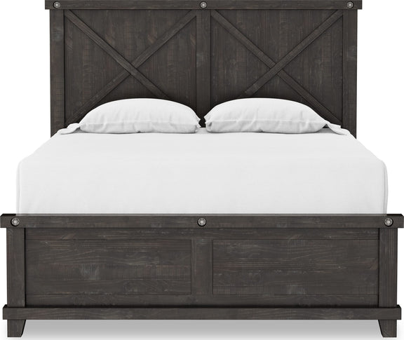 Yosemite King-size Solid Wood Panel Bed in Cafe