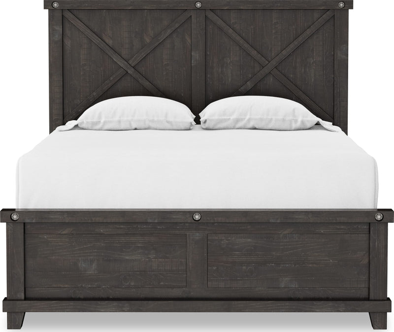 Yosemite California King-size Solid Wood Panel Bed in Cafe