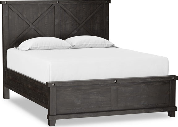 Yosemite Queen-size Solid Wood Panel Bed in Cafe