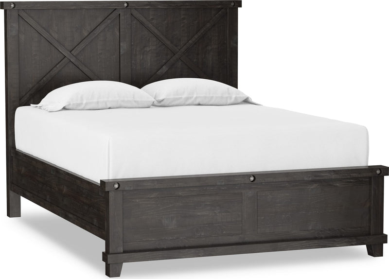 Yosemite Queen-size Solid Wood Panel Bed in Cafe