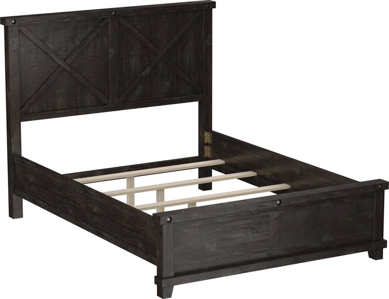 Yosemite Queen-size Solid Wood Panel Bed in Cafe