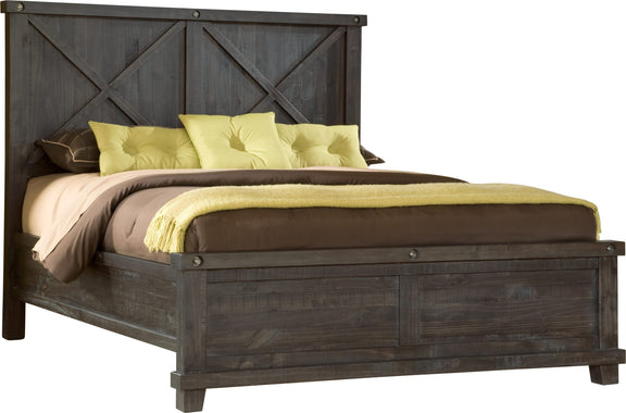 Yosemite California King-size Solid Wood Panel Bed in Cafe
