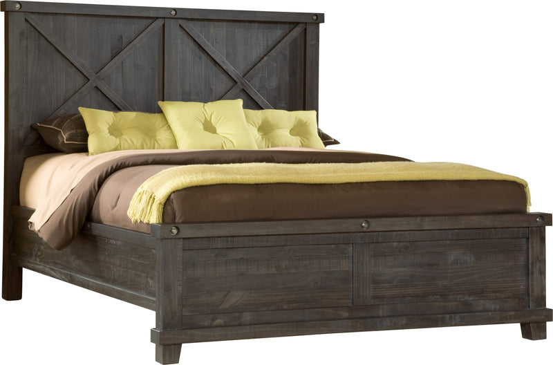 Yosemite King-size Solid Wood Panel Bed in Cafe