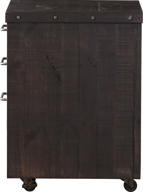 Yosemite Solid Wood Rollling File Cabinet in Cafe
