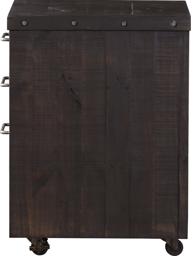 Yosemite Solid Wood Rollling File Cabinet in Cafe