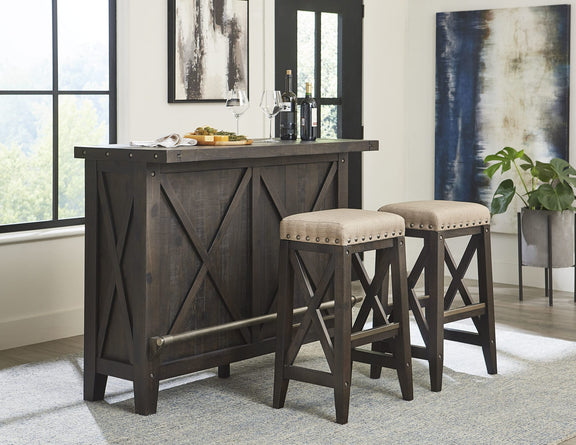 Yosemite Solid Wood Upholstered Bar Stool in Cafe