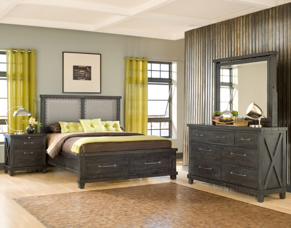 Yosemite King-size Upholstered Footboard Storage Bed in Cafe