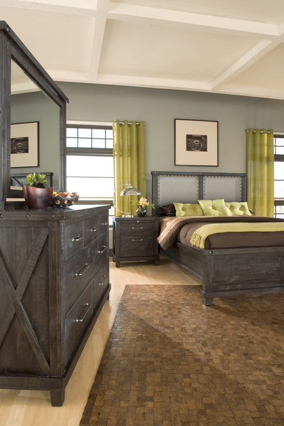 Yosemite California King-size Upholstered Footboard Storage Bed in Cafe
