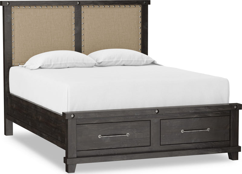 Yosemite California King-size Upholstered Footboard Storage Bed in Cafe