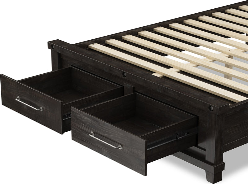 Yosemite King-size Upholstered Footboard Storage Bed in Cafe