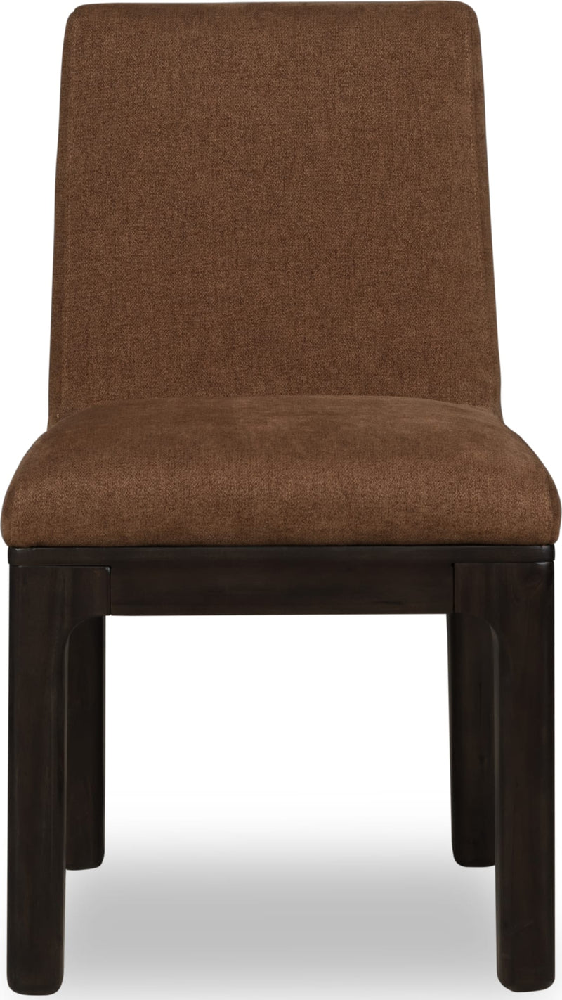 Zamba Chenille Upholstered Acacia Wood Dining Chair in Pineapple and Jaguar