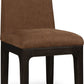 Zamba Chenille Upholstered Acacia Wood Dining Chair in Pineapple and Jaguar