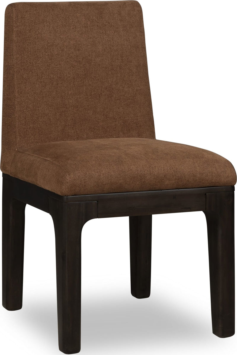 Zamba Chenille Upholstered Acacia Wood Dining Chair in Pineapple and Jaguar