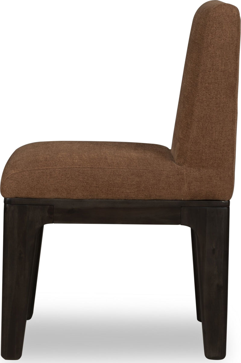 Zamba Chenille Upholstered Acacia Wood Dining Chair in Pineapple and Jaguar