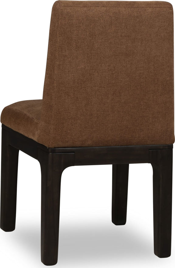 Zamba Chenille Upholstered Acacia Wood Dining Chair in Pineapple and Jaguar