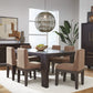 Zamba Chenille Upholstered Acacia Wood Dining Chair in Pineapple and Jaguar