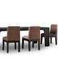Zamba Chenille Upholstered Acacia Wood Dining Chair in Pineapple and Jaguar