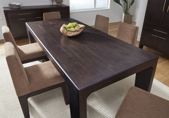 Zamba Extendable Acacia Wood Dining Table in Jaguar