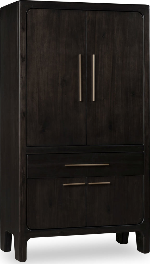 Zamba Four Door One Drawer Acacia Bar Cabinet in Jaguar