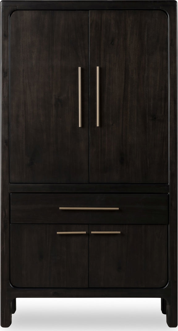 Zamba Four Door One Drawer Acacia Bar Cabinet in Jaguar