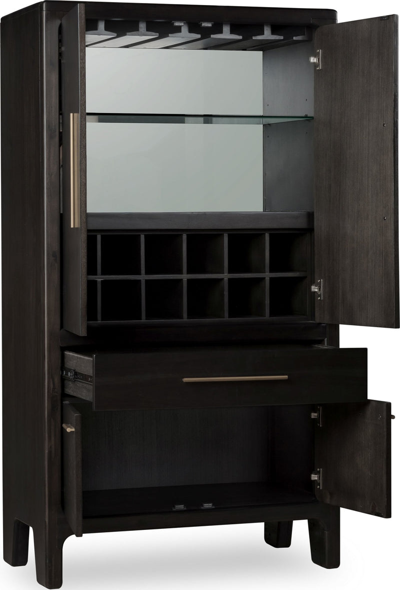Zamba Four Door One Drawer Acacia Bar Cabinet in Jaguar