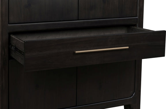 Zamba Four Door One Drawer Acacia Bar Cabinet in Jaguar